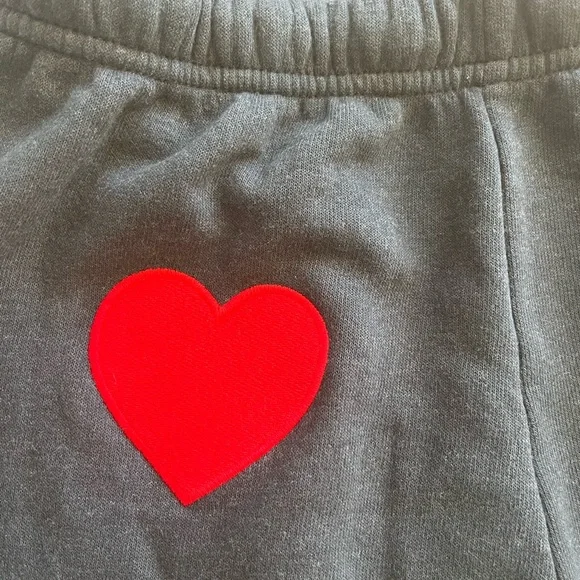 NWT Aviator Nation Heart Embroidery Sweatpants Small - Picture 4 of 4